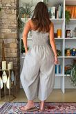 Arbi Gingham Shirring Bandeau Jumpsuit Mocha